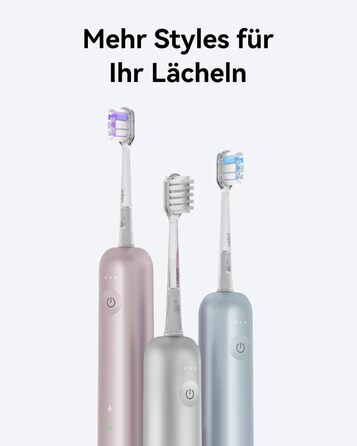 Електрична звукова зубна щітка з осциляціями та вібрацією для дорослих. Комплект з 3 насадками, водонепроникність IPX7, магнітна зарядка та зручність у подорожах (Алюмінієво-рожевий)