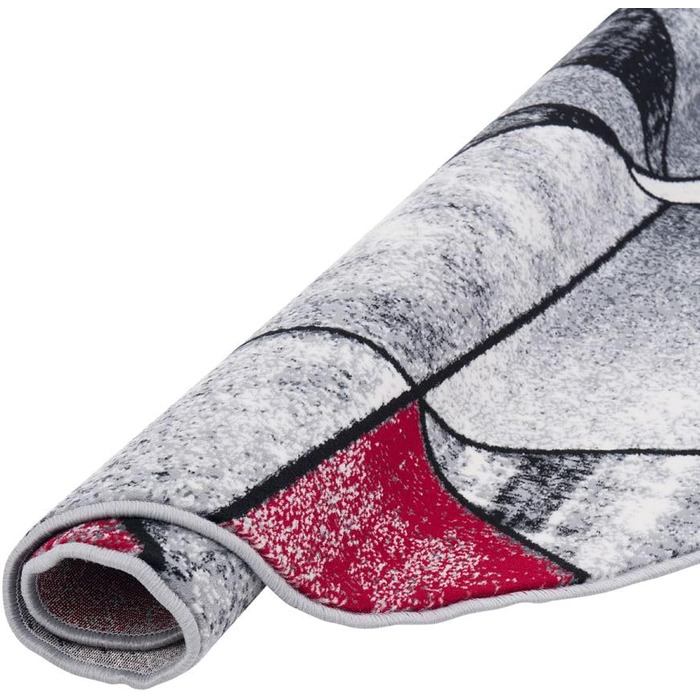 Дизайнерський килим Pergamon Сучасна вітальня Спальня Їдальня Короткий ворс Блискучий Сірий Червоний Магія Круглий 120 см Круглий