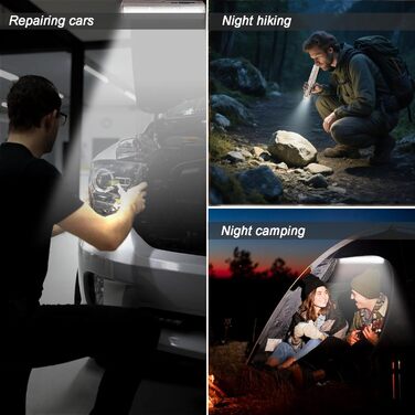 Елегантний кемпінговий ліхтар з акумулятором 6000 мАг, кемпінговий ліхтар з магнітом, робочий ліхтар з 4 режимами, ліхтар для майстерні на 192 світлодіоди, кемпінговий ліхтар з USB-зарядкою для риболовлі, кемпінгу, використання в приміщенні та на відкрито
