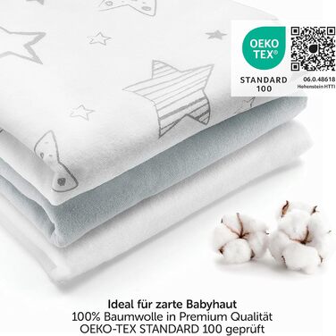 Серветки зірочки - упаковка 3, 80x80 см - м'які серветки для відрижки дитини з 100 бавовни - перевірені на вміст шкідливих речовин