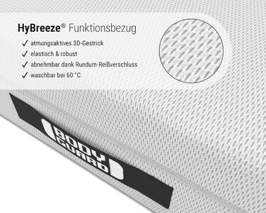 Матрац Bodyguard bett1 Boxspring Рейтинг Stiftung Warentest 1.9 (Тест 2/2024 середньої жорсткості та жорсткості, 90x200 см, висота матраца приблизно 28 см, 100 повна піна, 2 рівні жорсткості в 1, Oeko-TEX 100, QXSchaum) Середньої жорсткості 90 x 200 см