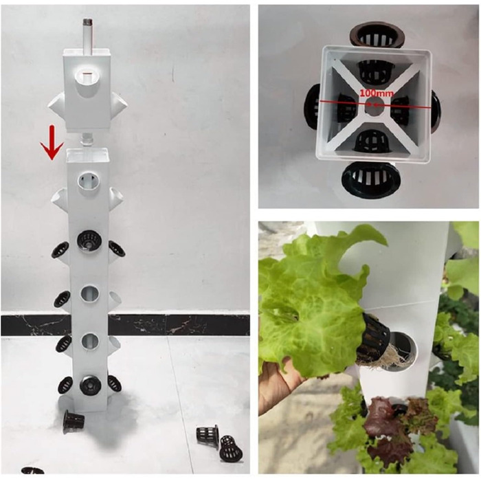 Система гідропонного вирощування. Система гідропонного вирощування. Вертикальна вежа для гідропоніки. Садовий набір. Система аеропонного вирощування. Рамка для посадки фруктів, овочів, трав, білий набір для гідропонного вирощування.