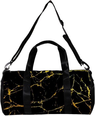 Спортивна сумка, маленька дорожня сумка, сумка для шопінгу та йоги, золотисто-чорновий мармур, сумка для фітнесу на відкритому повітрі, ручна поклажа