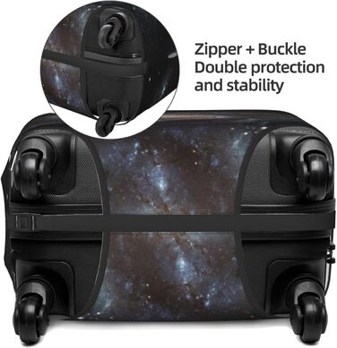 Чохол для багажу Космічна спіраль захисний еластичний чохол-обкладинка для валізи з принтом, чорний, розмір 90