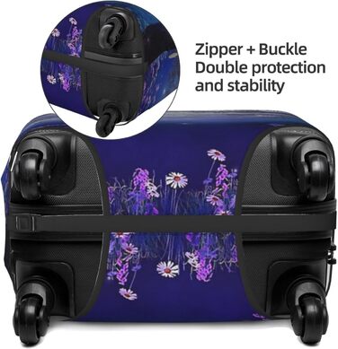 Чохол для валізи Квітучий сад - міцний, для валіз розміром 45.7-81.3 см, чорний, великий
