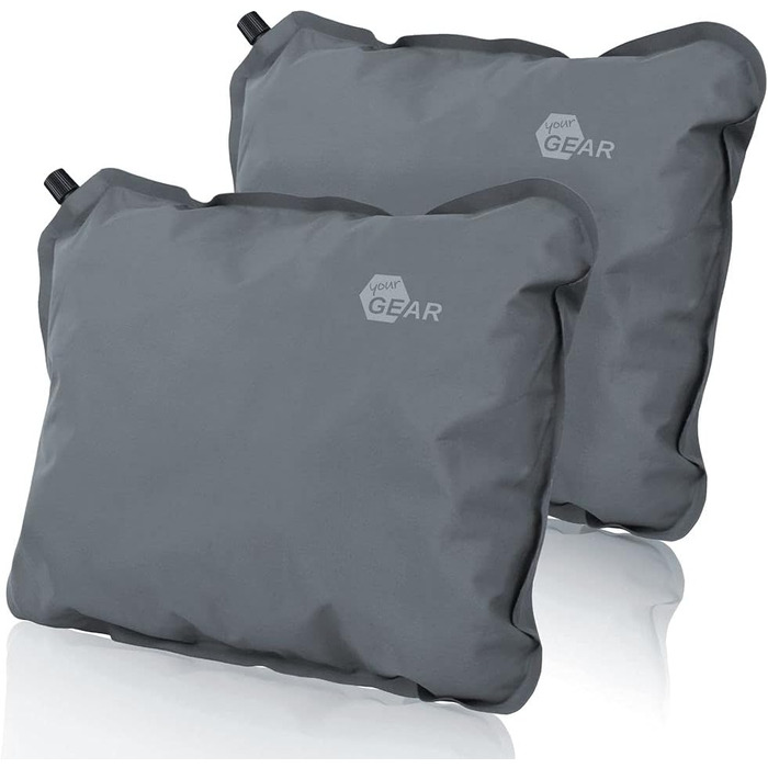 Ваш набір дорожніх подушок GEAR - 2 шт. Relax Pillow 40x30 см, м'який наповнювач, 8-12 см Надувна надувна подушка зі змінною висот