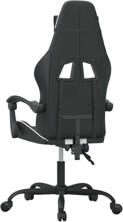 Поворотне ігрове крісло, чорно-біле, штучна шкіра, модель 349524