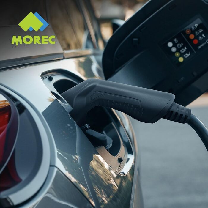 Зарядний пристрій для електромобілів Morec Type 2 CEE штекер Перемикаючий зарядний кабель 16/24/32A з екраном Портативна зарядна с