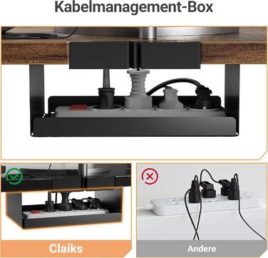 Рама столу Claiks з 2-моторним регулюванням висоти, електрична рама столу з USB-портом та кабельним лотком, рама столу з 4 налаштуваннями пам&39яті та 4 колесами, вантажопідйомність 100 кг, чорний колір