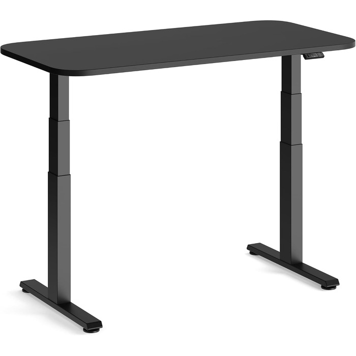 Електричний стіл для дому Steelcase Solo з регулюванням висоти, програмованою панеллю керування, датчиком зіткнення та кабель-менеджментом, стільниця чорна, каркас чорний перламутр (Black/Pearl Black)