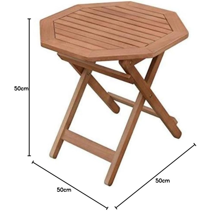 Садовий стіл Spetebo Eucalyptus, олійний - 50x50 см - Дерев&39яний розкладний стіл для пивних садів та бістро