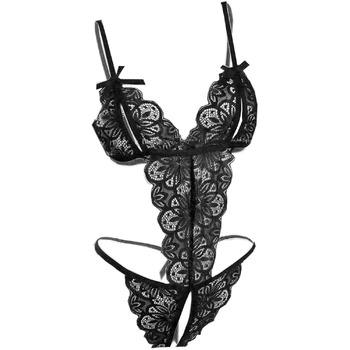 Еротичний боді-комбінезон RSLOVE, з мереживом і ремінцями, чорний, S–XXL
