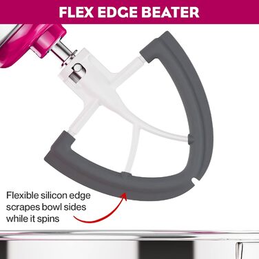 Аксесуари для мішалки TPGSING Flexi для мішалки Kitchenaid, плоска мішалка для мішалки аксесуарів Kitchenaid, підходить для насадки для нахиленої головки на 4.5-5 літрів для кухонного комбайна kitchenaid зі скребком