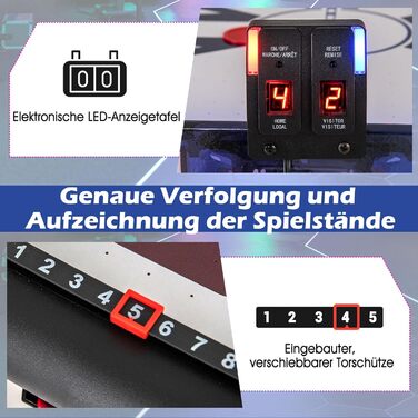 Стіл для аерохокею GOPLUS 137 см, ігровий стіл для хокею зі світлодіодним електронним табло та підсвічуванням, настільний хокей з 2 шайбами, 2 слайдерами, для ігрової кімнати, дому, офісу