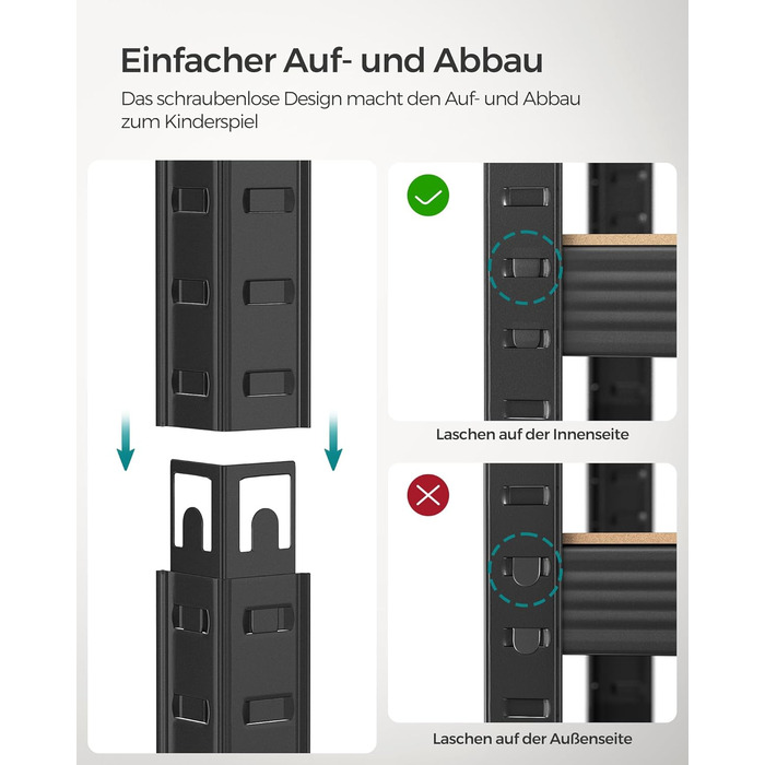 Окремостояча полиця, книжкова шафа, полиця для зберігання, 5 полиць, кухонна полиця, полиця, 30 x 75 x 150 см, вантажопідйомність до 650 кг, регульовані полиці, промисловий дизайн, вінтажний коричнево-чорний GLR030B01 30 x 75 x 150 см Вінтажний коричневий