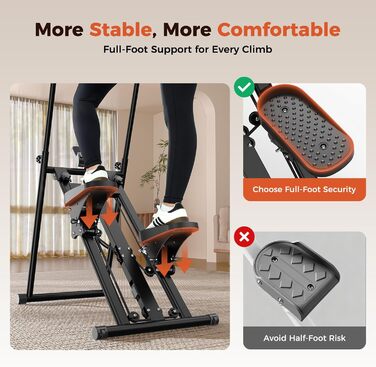 Складаний степер Sportneer для домашнього використання з кермом та регульованим опором, тренування Stairmaster для ніг та корпусу, домашній степер до 200 кг, чорний