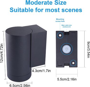 Зовнішній настінний світильник, GU10 Світильник водонепроникний IP65 Зовнішній світильник Зовнішній світильник Настінний алюмінієв