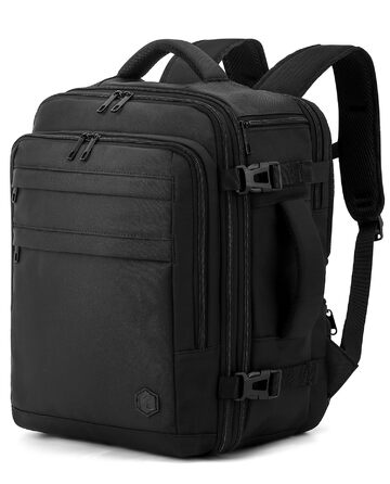 Розширюваний ручний багаж для літаків Eurowings, Ryanair, EasyJet, Wizz Air 40x30x20-40x30x25 см (24-30 л), рюкзак під сидіння з відділенням для ноутбука 15,6, чорний