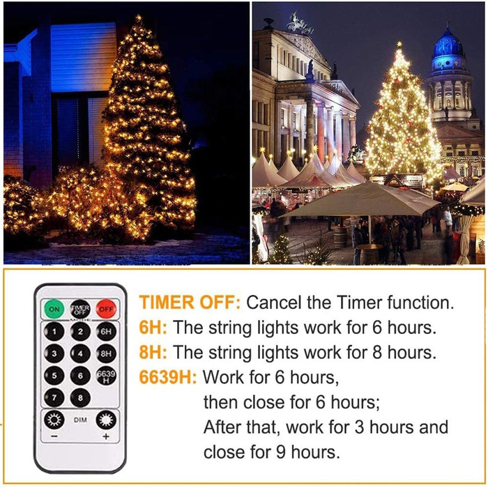 Світлодіодні казкові вогні потужністю 15M 100 світлодіодів з пультом дистанційного керування таймером функція пам'яті казкові вогн