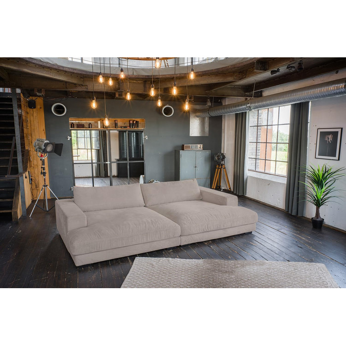 Шнур для великого дивана KAWOLA Madeline Вічний дизайн та елегантність Зручний мега-диван Ідеально підходить для ігор та відпочинку, сіро-коричневий, поліестер