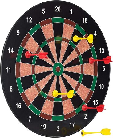 Дартс Магнітна мішень для дартсу з 12 дротиками, по 6 жовтих та червоних кожного, Ø 40 см (Магнітна мішень для дітей, гра в дартс, магніт)