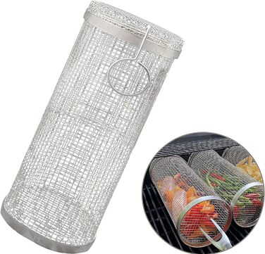 Кошик для гриля з нержавіючої сталі Bestargot Camping 304, Кошик для гриля для духовки Hobo Cooker, Відкритий кошик для барбекю ,