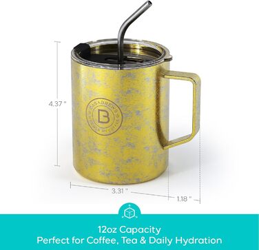 Титанова чашка CASABREWS Gold з кришкою, золота