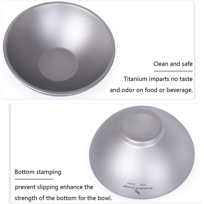 Титанова миска для рисового супу 450 мл Двостінна миска, стійка до опіків, чашка для чаю, легкий посуд для кемпінгу на свіжому повітрі для дорослих та дітей, для піших прогулянок, пікніків та походів Ti1086T Ti1086t-450ml