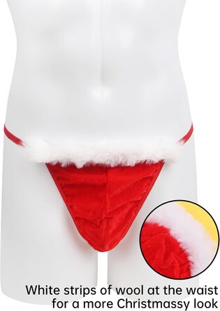 Різдвяна нижня білизна чоловіча сексуальна стрінги з Т-подібним зворотом чоловіча білизна сіссі з відкритою промежиною сліп різдвяна нижня білизна гей нижня білизна кумедні міні-стринги один розмір червоний один розмір