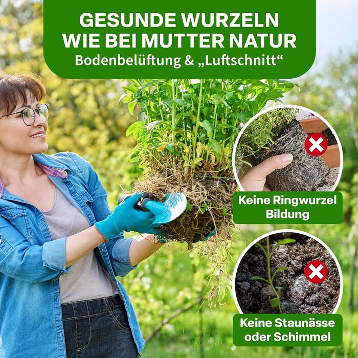 Мішки для посадки рослин TTL GARDEN 10 x 22 л з нетканого матеріалу - Набір з 10 шт. (20 л 10 22 літри) - Мішки для посадки з фетру та нетканого матеріалу 300 г/м - Контейнери для посадки на балкон, терасу, теплицю та саду - 22 літри - Набір з 10 шт. - Ун