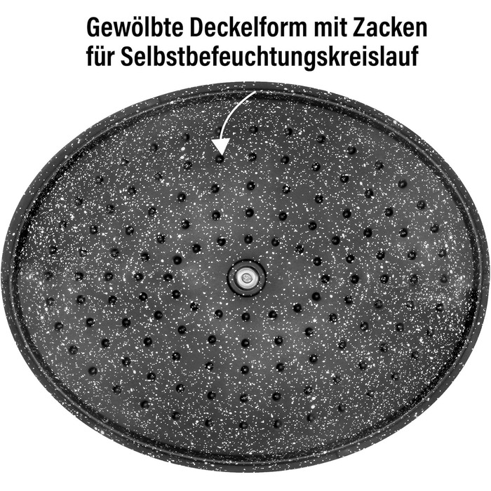 Каструля для запікання з кришкою індукційна 32 см, 6,6 л, лита алюмінієва каструля з покриттям з частинок справжнього каменю, каст