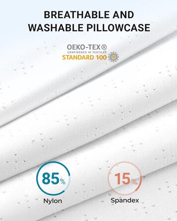 Подушка Elviros з піни з ефектом пам&39яті, регульована ергономічна подушка для полегшення болю в шиї, ортопедична подушка для підтримки шиї для сну на боці та на спині, знімний дихаючий чохол, білий