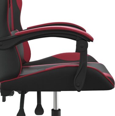 Зручне ігрове крісло з функцією масажу, чорний/бордовий, штучна шкіра, поворот на 360, модель 349574