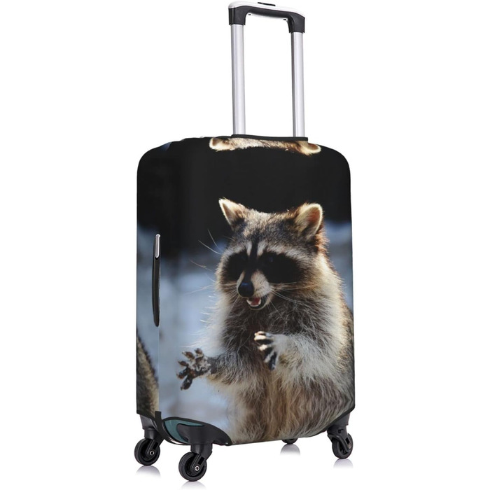 Чохол для валізи Миючий ведмедик з принтом, еластичний захист від подряпин та пилу, чорний, розмір 95