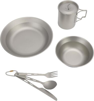 Набір столових приборів для кемпінгу, портативний посуд, багаторазова тарілка, миска, чашка, ніж, виделка, ложка, легкий посуд для подорожей на природі, ідеально підходить для пікніків та походів