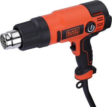 Будівельний фен BlackDecker KX2200K 2000 Вт (з 2-ступеневим вимикачем безпеки, плавним регулюванням температури, автовимкненням, набір аксесуарів з 8 предметів)