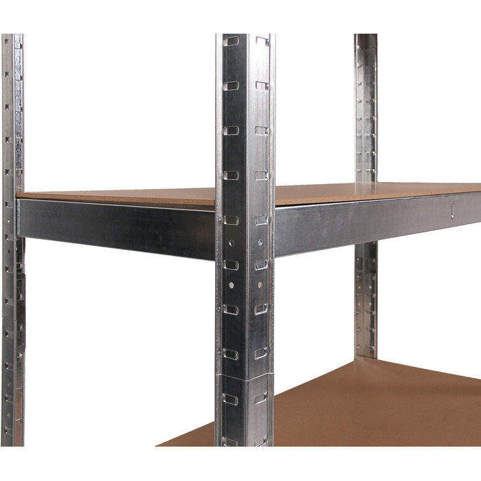 Металевий стелаж Ondis24 Thomas, полиця для зберігання 90x40x180 (В) см, полиця для підвалу, вантажопідйомність до 875 кг, сріблястий, з 5 полицями, вантажопідйомність кожна 175 кг, регульована висота, функціональний надміцний стелаж