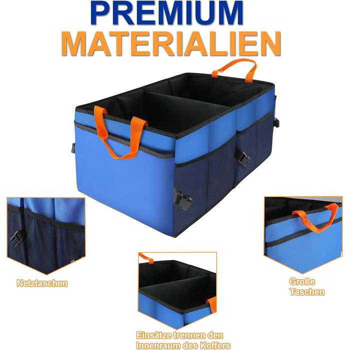 Преміум сумка для багажника авто, практичний органайзер з міцного оксфорду 600D, водонепроникна, з антиковзким покриттям та ручками. Компактна сумка-бокс для автомобіля, кемпінгу та зберігання речей (36л)