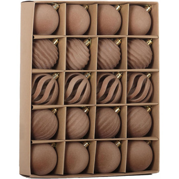 Різдвяні кульки 20 шт коричневий Senjie