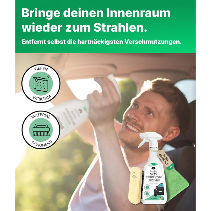 Набір засобів для чищення салону автомобіля 500 мл щітка та тканина з мікрофібри - Засіб для чищення салону автомобіля Cockpit Car