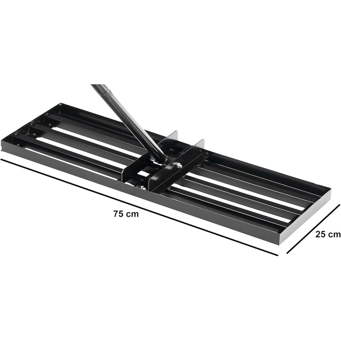 Вирівнювач газону Rasen Rakel 75 x 25 см, сталевий, з ручкою 170 см - інструмент для планування та вирівнювання газонів у саду