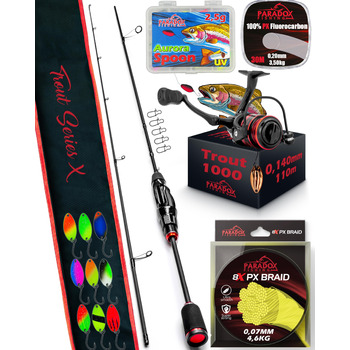 Набір UL-Ruten Set I Trout Series XI 1,85 м Wg. 1,2 г-4 г I Spoon Rute Forellenrute Ultralight Rute UL Rute UL-Komplett Set