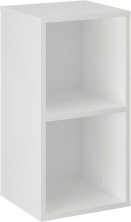 Мала біла книжкова полиця кубічна полиця з 2 відділеннями, кубічна полиця для вітальні, дитячої кімнати, тумбочка для спальні Окремостояча полиця Nubo 31,4 x 60,8 x 29 см Біла Nubo2