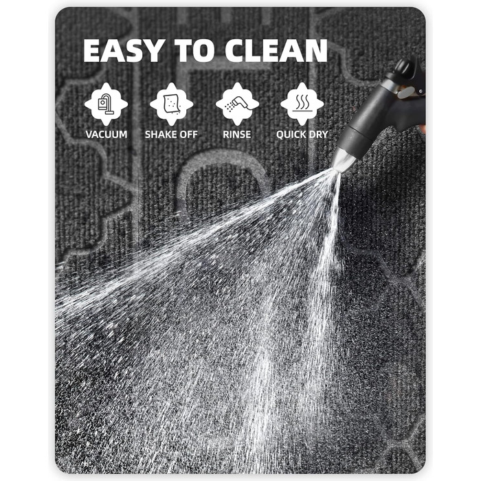 Килимок для входу Color G Welcome, 45x75 см, чорно-сірий, для вулиці, килимок для бруду, що миється, водонепроникний килимок для входу, садовий, чорно-сірий, 45 x 75 см