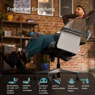 Офісне крісло Newtral FX-FB з підлокітниками/без них, регульоване, крісло зі схрещеними ніжками, крісло для туалетного столика з колесами, письмове крісло, обертове офісне крісло для дому (Freedom-X FB, чорний) Чорний FREEDOM-X FB