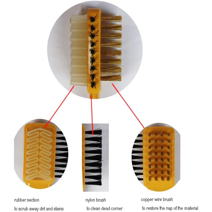 Стороння щітка для чищення, гумовий ластик, взуття з нубуку, засіб для чищення черевиків, багатофункціональні інструменти як показують підходить для всіх, 3-