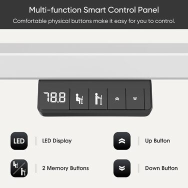 Електричне регулювання висоти столу 160x60 см, регулювання висоти столу з функцією пам&39яті та технологією запобігання зіткненням, колеса, зрощувальна дошка, біла рама/біла стільниця 160 x 60 см, білийбілий
