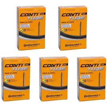 Велосипедні камери Continental Race 28 (700c) x 20-25c (набір з 5 шт.) - довгий вентиль Presta 80 мм, чорні
