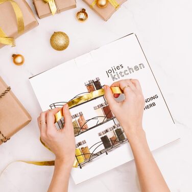 Підставка для спецій Joeji&39s Kitchen Standing Spice Organiser - Для банок зі спеціями та травами - Вміщує до 21 банки зі спеціями - У комплекті 2 присоски для стійкості - Не потрібно свердлити - Підставка для спецій (чорна)