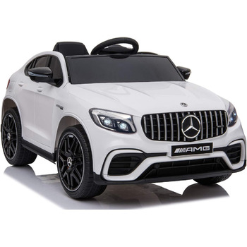 Дитячий автомобіль - Електромобіль Mercedes GLC63S - M - ліцензійний - акумулятор 12V7AH, 4 мотора 2,4Ghz шкіряне сидіння Єва (Біл
